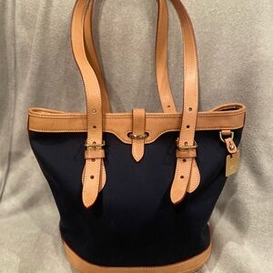 Dooney & Bourke Navy and Tan Tote Bag